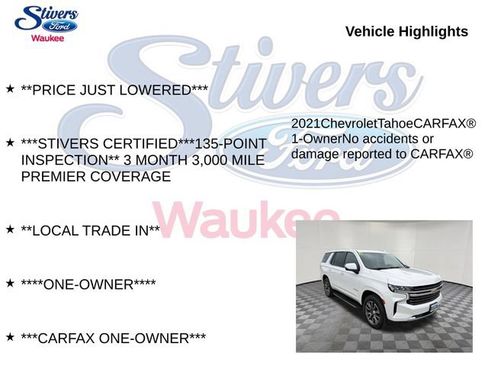 Used 2021 Chevrolet Tahoe LT w/ LT Signature Package AWD/4WD image 9