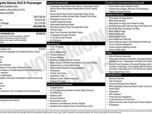 Used 2021 Toyota Sienna XLE w/ XLE Plus Package FWD image 3