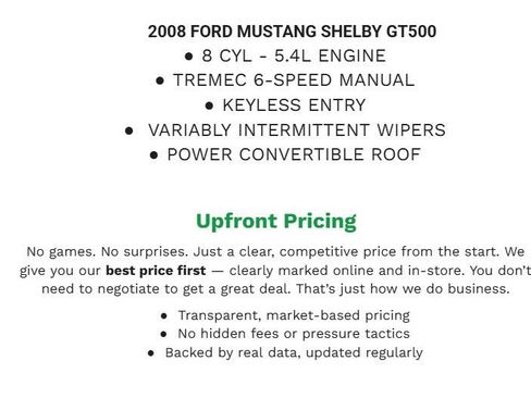 Used 2008 Ford Mustang Shelby GT500 RWD image 2