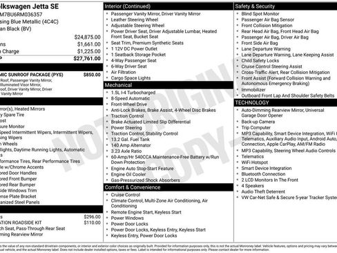 Used 2024 Volkswagen Jetta SE w/ Panoramic Sunroof Package FWD image 8