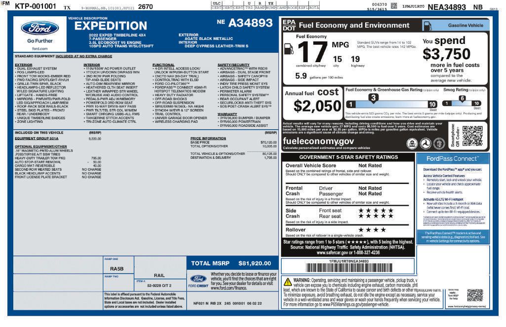 Used 2022 Ford Expedition Timberline AWD/4WD image 2