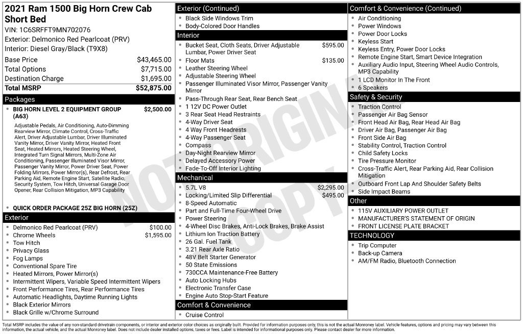 Used 2021 RAM 1500 Big Horn AWD/4WD image 26