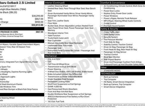 Used 2015 Subaru Outback 2.5i Limited w/ Popular Package #4 image 12