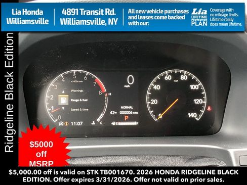 New 2026 Honda Ridgeline Black Edition image 18