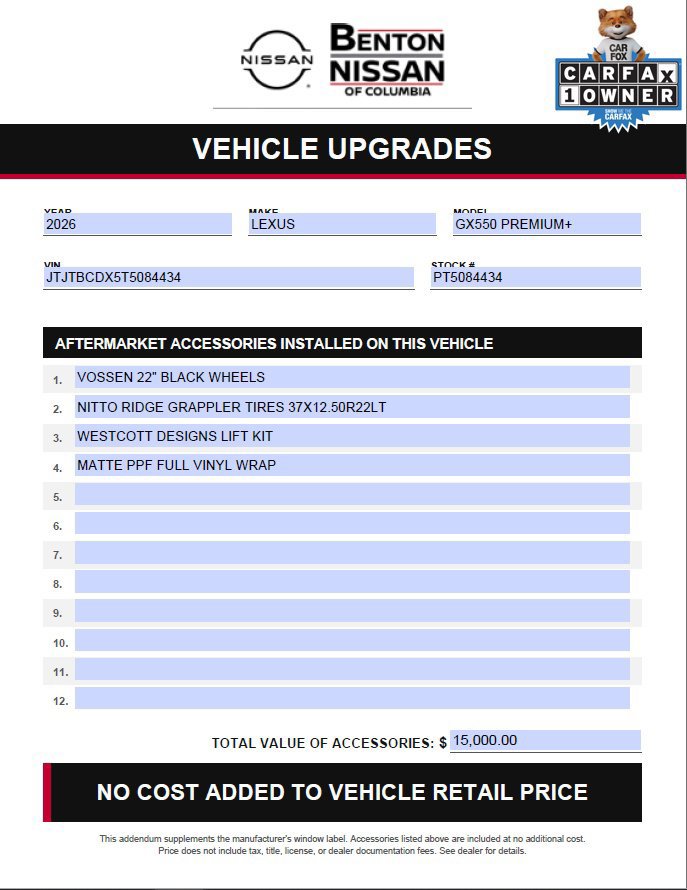 Used 2026 Lexus GX 550 w/ Accessory Package (2T) AWD/4WD image 3
