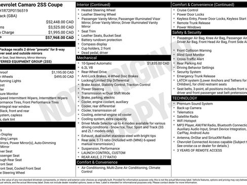 Used 2023 Chevrolet Camaro SS RWD image 84