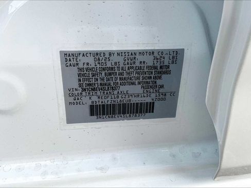 New 2025 Nissan Versa SV w/ Trunk Package FWD image 14