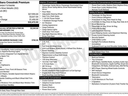 Certified 2026 Subaru Crosstrek 2.5i Premium AWD/4WD image 26