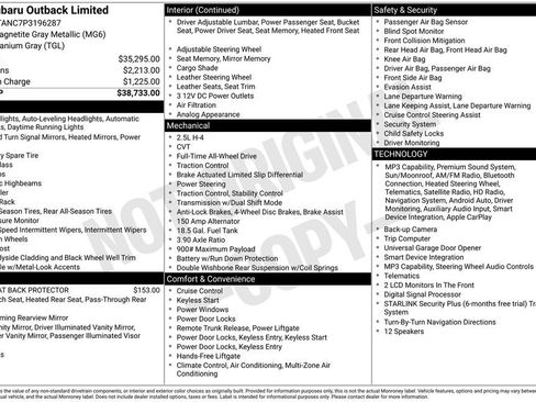 Used 2023 Subaru Outback Limited AWD/4WD image 2