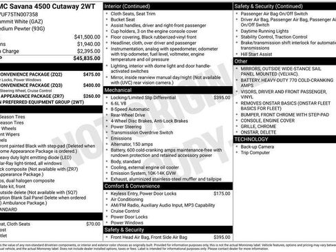 New 2026 GMC Savana 4500 w/ Power Convenience Package RWD image 4