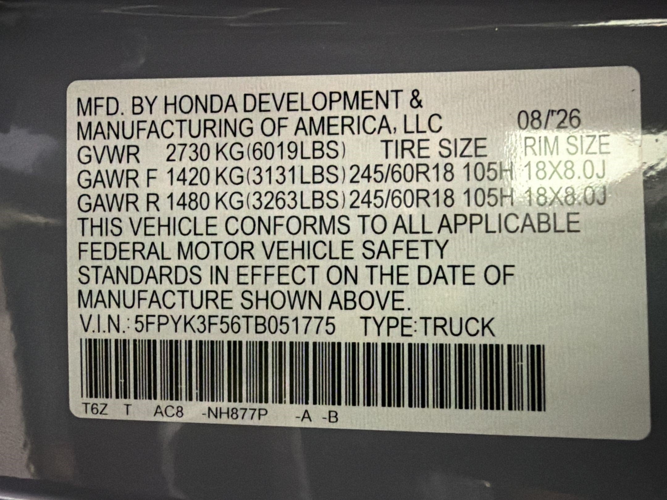 New 2026 Honda Ridgeline RTL image 23