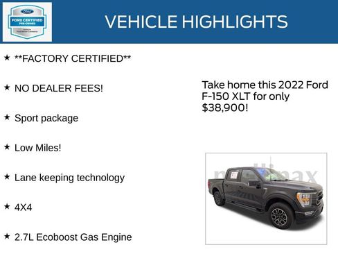 Used 2022 Ford F150 XLT w/ Equipment Group 302A High image 13