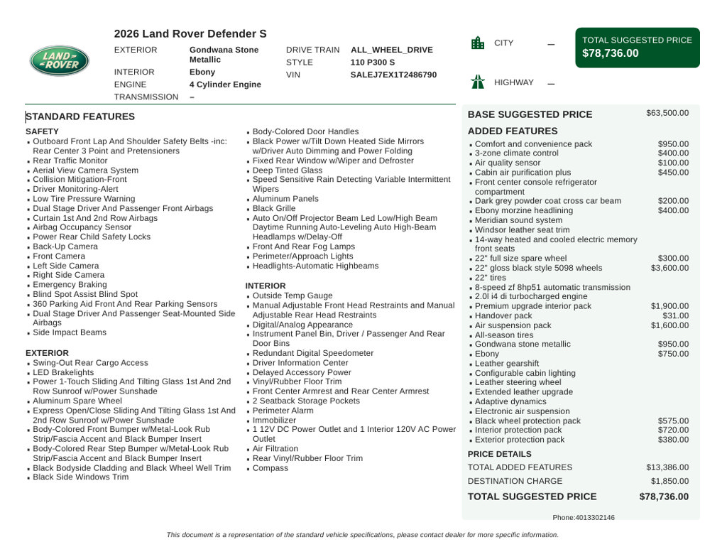 Used 2026 Land Rover Defender 110 S AWD/4WD image 6