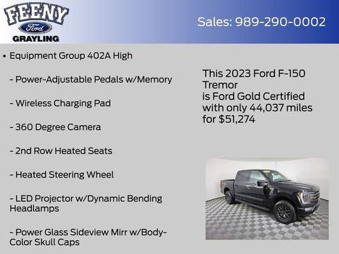 Certified 2023 Ford F150 Tremor w/ Equipment Group 402A High image 13