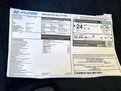 Certified 2026 Hyundai Santa Fe SEL w/ Tow & Go Package FWD image 13