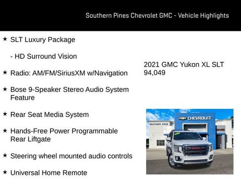 Used 2021 GMC Yukon XL SLT w/ SLT Premium Package image 35