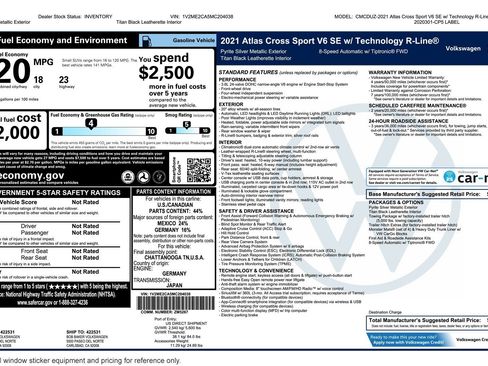 Used 2021 Volkswagen Atlas Cross Sport SE w/ V6 Towing Package image 2