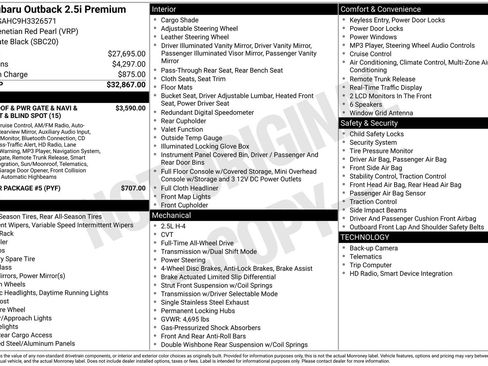 Used 2017 Subaru Outback 2.5i Premium image 2