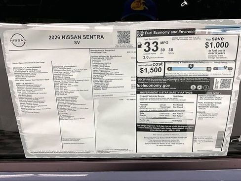 New 2026 Nissan Sentra SV w/ SV Convenience Package FWD image 37