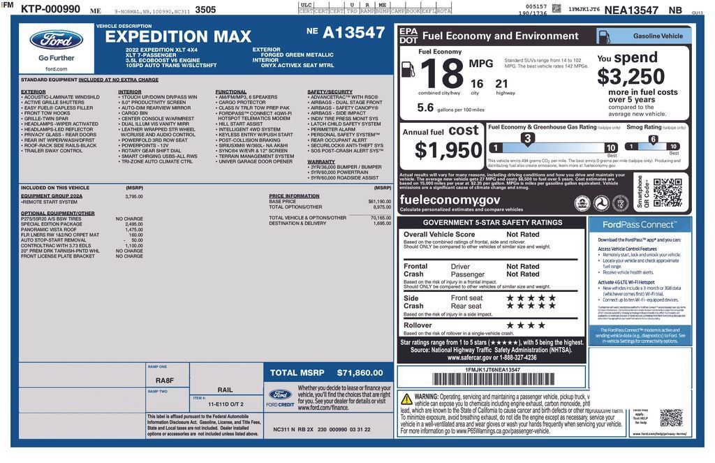 Used 2022 Ford Expedition Max XLT AWD/4WD image 13