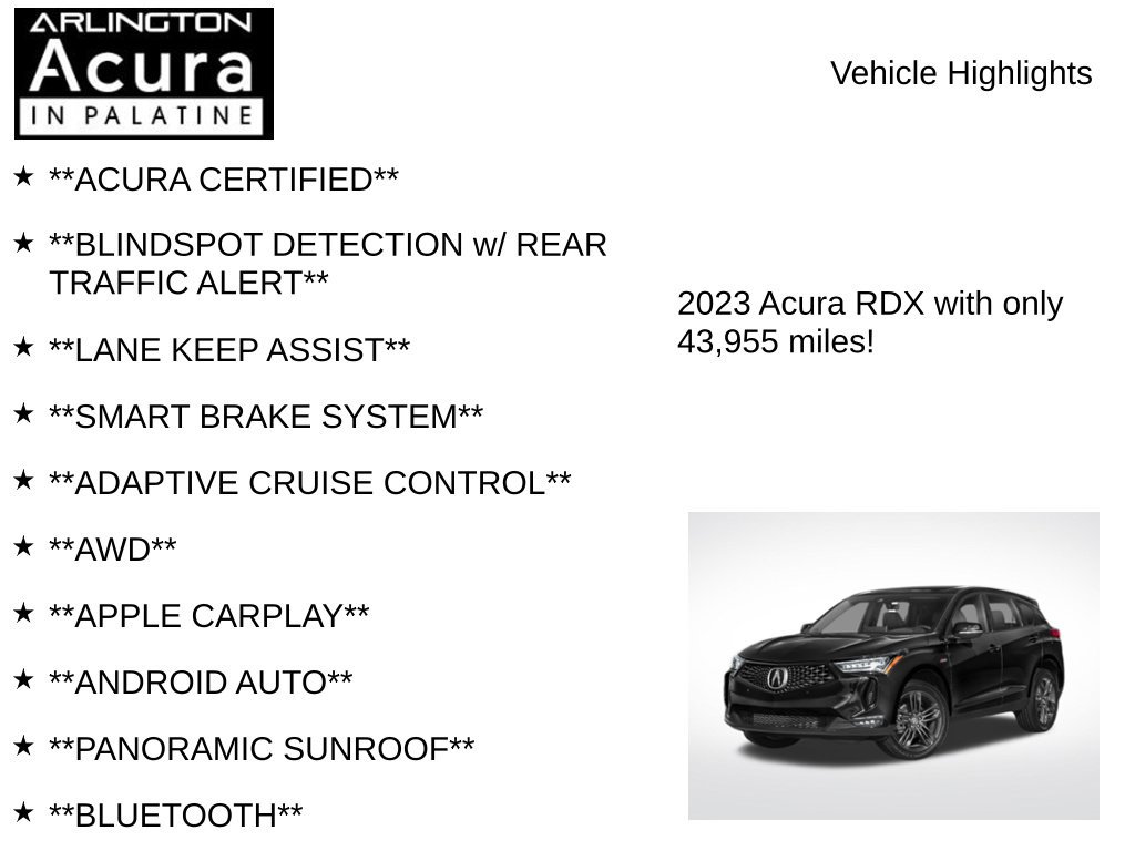 Used 2023 Acura RDX w/ Advance Package AWD/4WD image 7