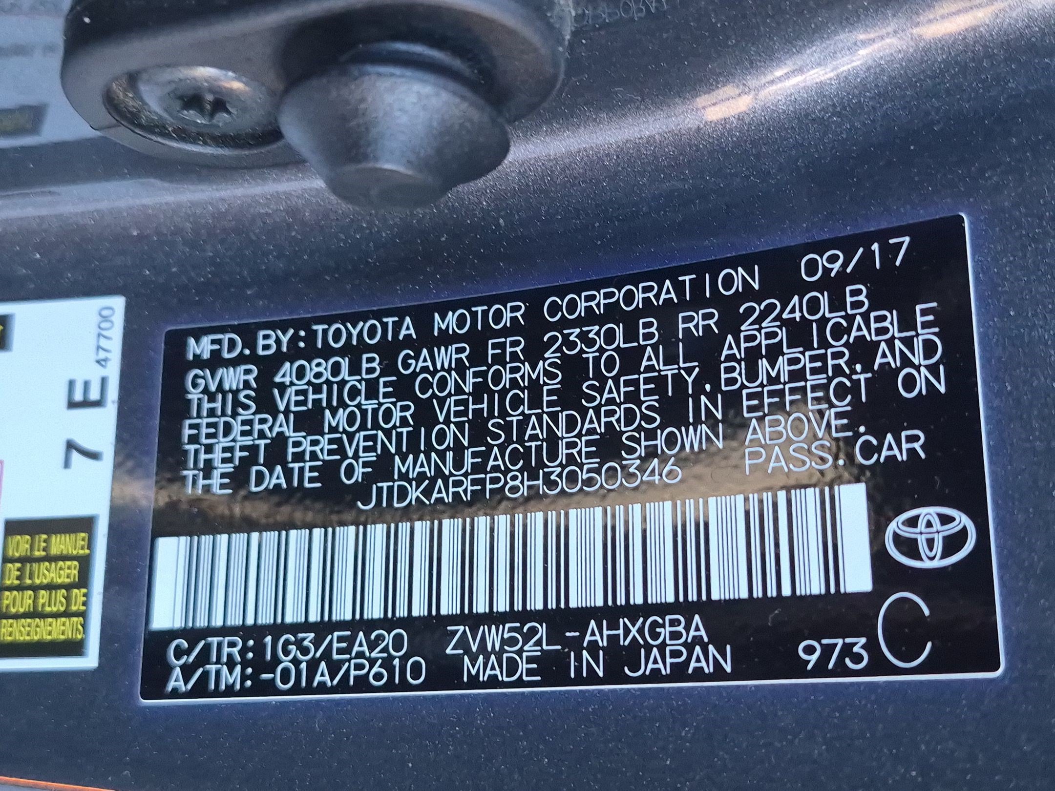 Used 2017 Toyota Prius Prime Premium w/ Carpet Mat Package FWD image 33