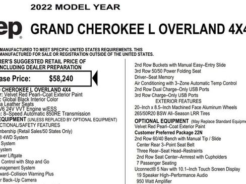 Used 2022 Jeep Grand Cherokee L Overland image 28