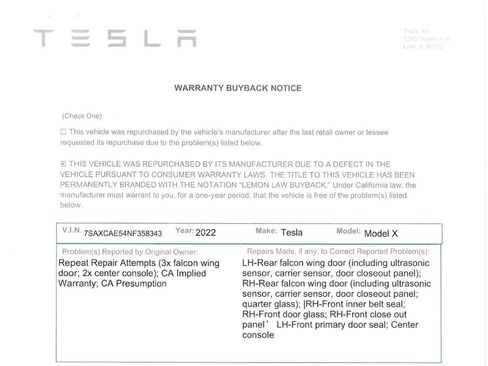 Used 2022 Tesla Model X AWD/4WD image 2