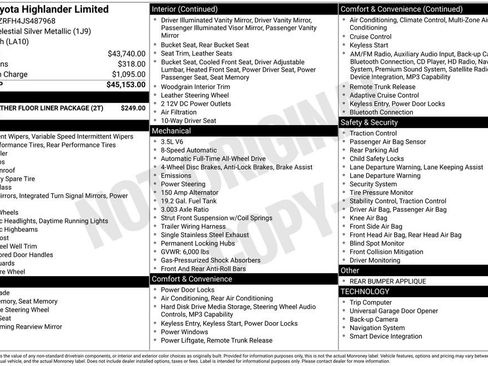 Certified 2018 Toyota Highlander Limited AWD/4WD image 36