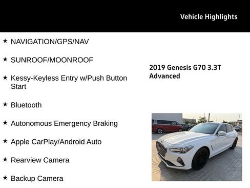 Used 2019 Genesis G70 3.3T Advanced w/ Elite Package AWD/4WD image 28
