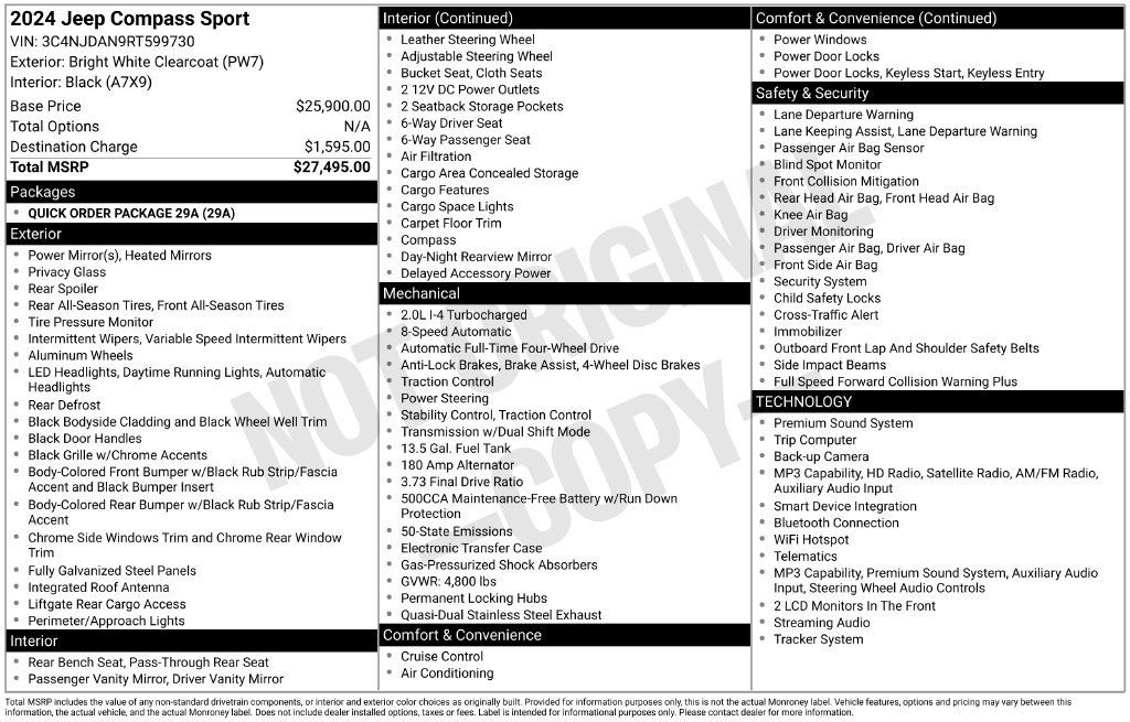 Used 2024 Jeep Compass Sport AWD/4WD image 6