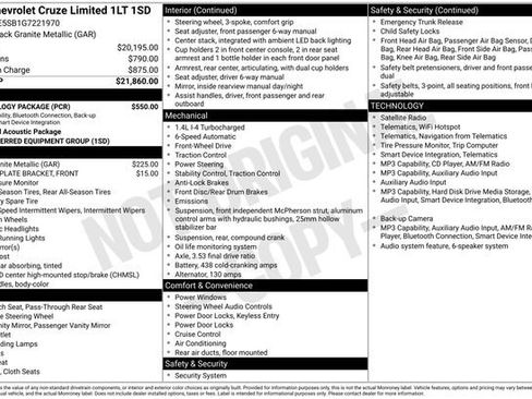 Used 2016 Chevrolet Cruze LT w/ Technology Package FWD image 22
