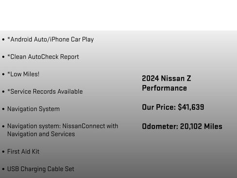 Used 2024 Nissan Z Performance w/ Floor Mat Package RWD image 12