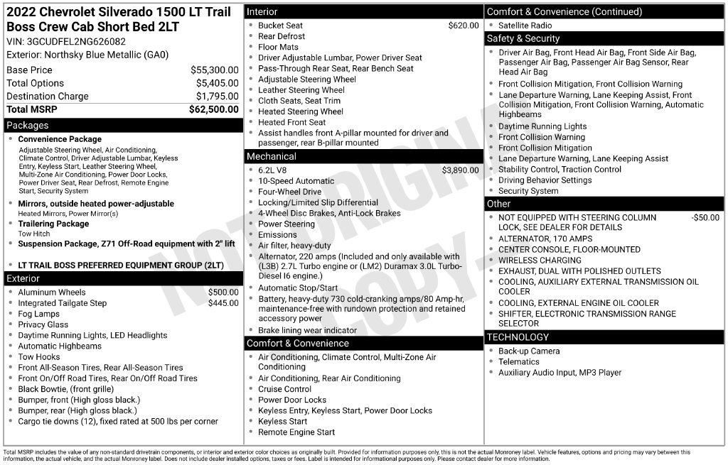 Used 2022 Chevrolet Silverado 1500 LT Trail Boss AWD/4WD image 6