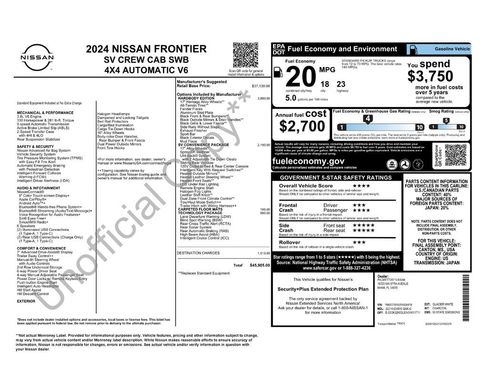 Used 2024 Nissan Frontier SV w/ Hardbody Edition AWD/4WD image 8