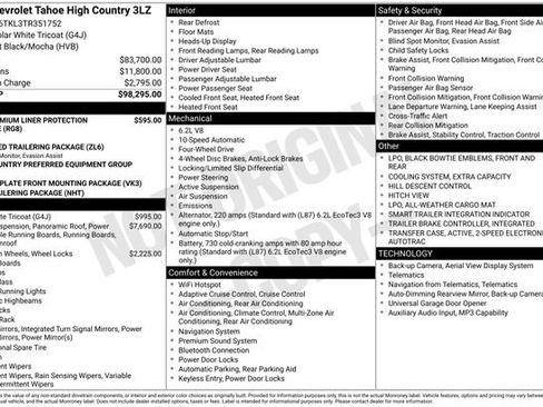 New 2026 Chevrolet Tahoe High Country AWD/4WD image 27