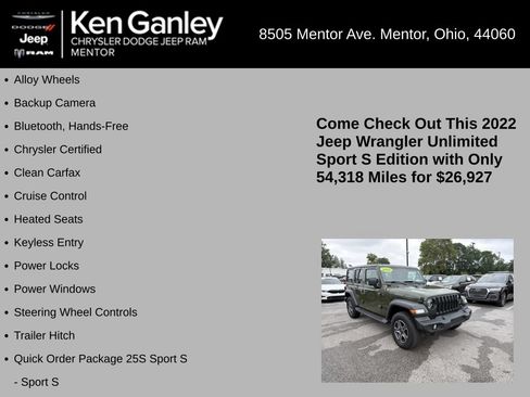 Used 2022 Jeep Wrangler Unlimited Sport AWD/4WD image 5