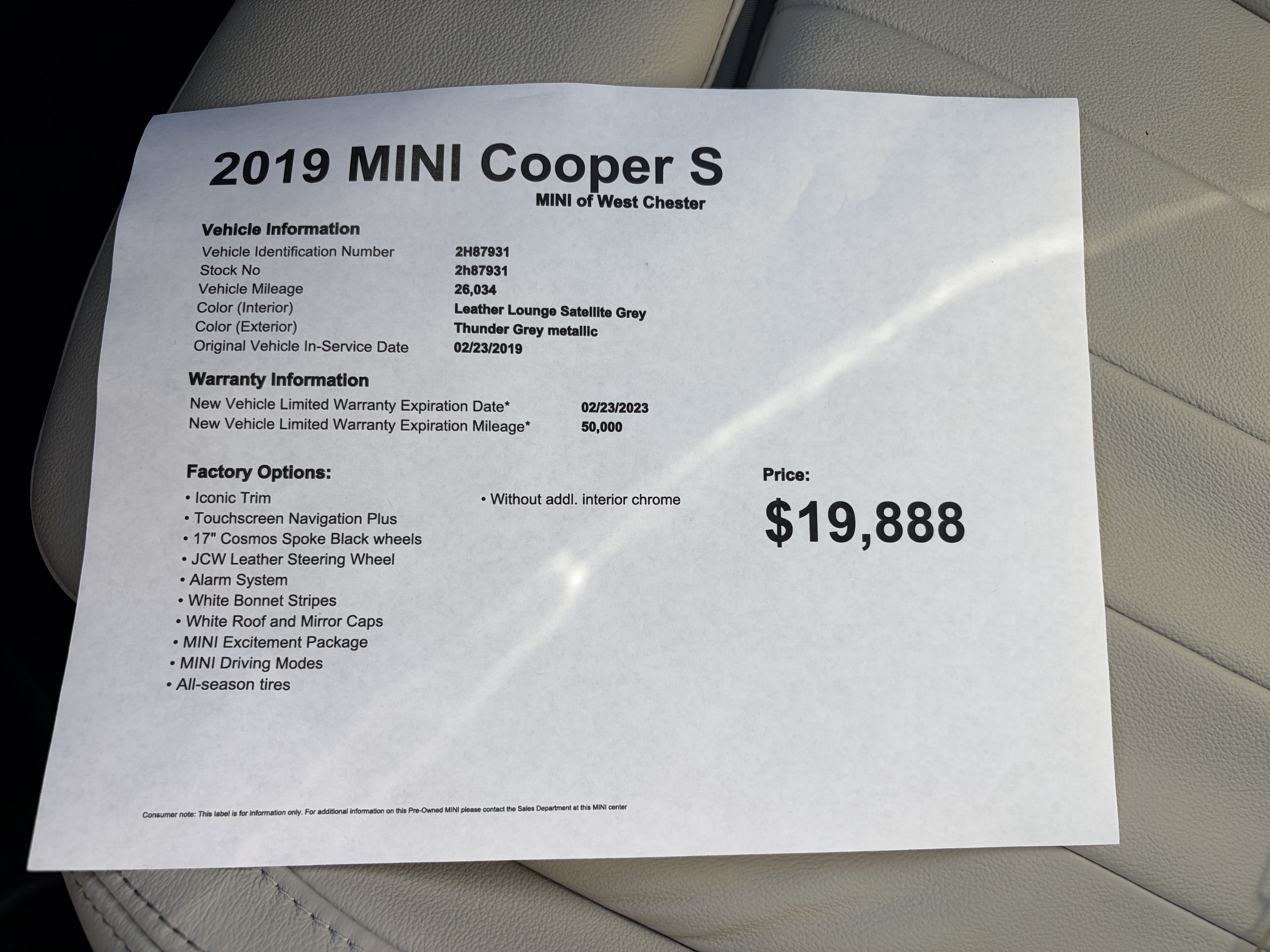 Used 2019 MINI Cooper S FWD image 18