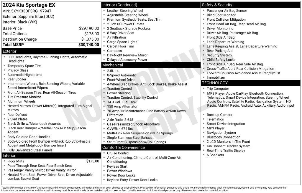Certified 2024 Kia Sportage EX FWD image 7