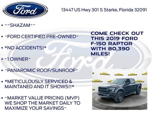 Certified 2019 Ford F150 Raptor w/ Equipment Group 802A Luxury AWD/4WD image 5