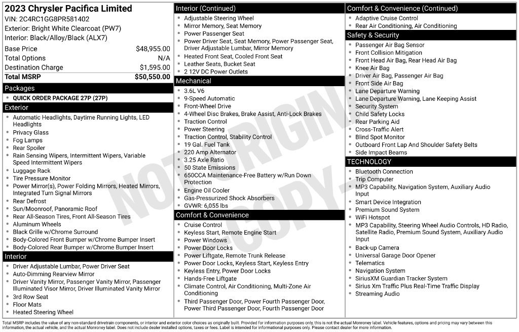 Used 2023 Chrysler Pacifica Limited FWD image 37