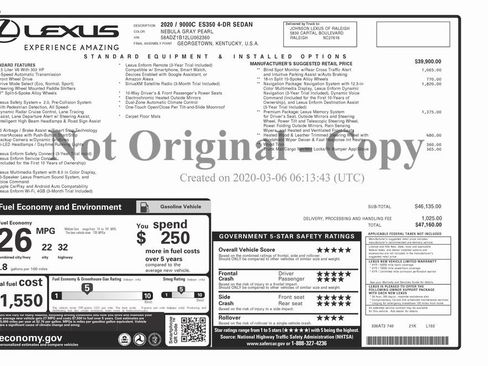 Used 2020 Lexus ES 350 350 image 6