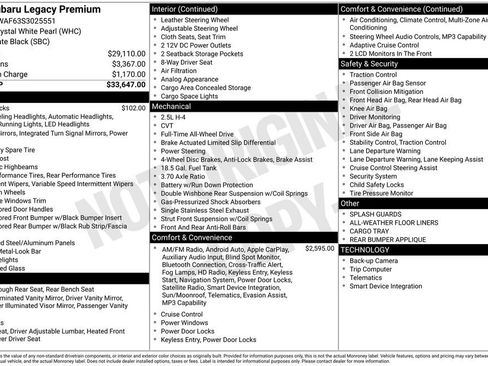 Certified 2025 Subaru Legacy Premium AWD/4WD image 21