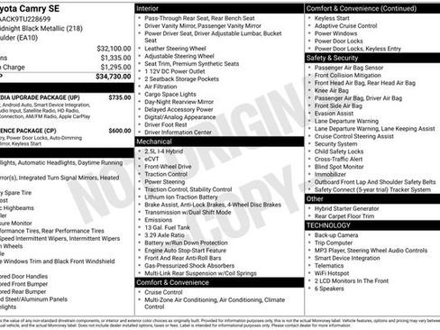Used 2026 Toyota Camry SE w/ Multimedia Upgrade Package FWD image 8