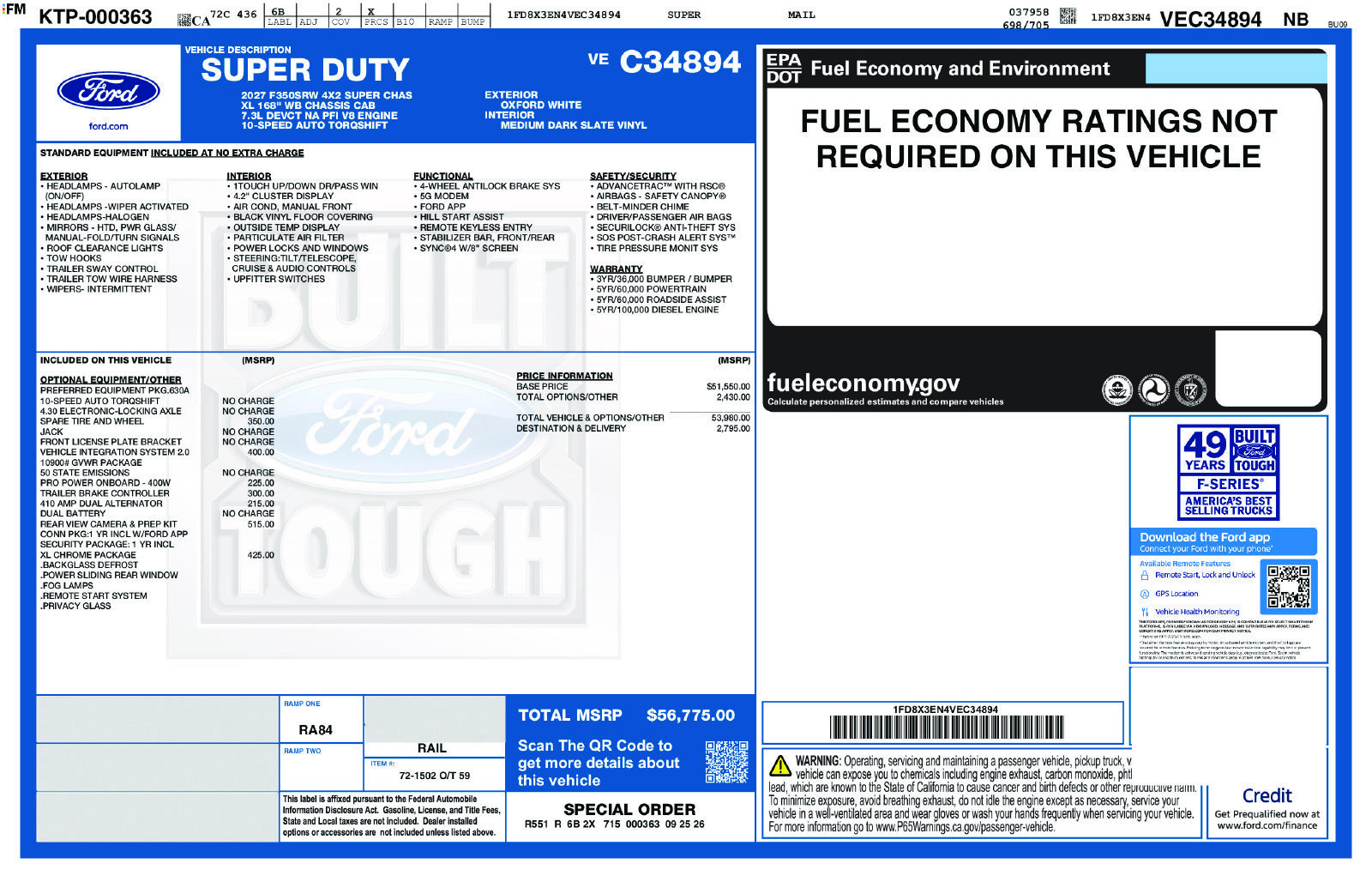 New 2027 Ford F350 XL w/ XL Chrome Package RWD image 5