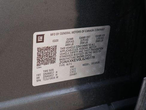 Used 2020 Chevrolet Equinox LT w/ LPO, Floor Liner Package FWD image 21