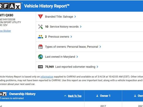 Used 2017 INFINITI QX80 Base AWD 4dr SUV w/ Deluxe Technology Package image 80