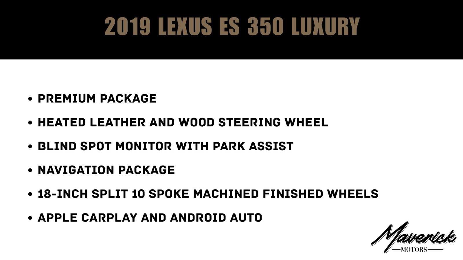 Used 2019 Lexus ES 350 w/ Premium Package FWD image 2