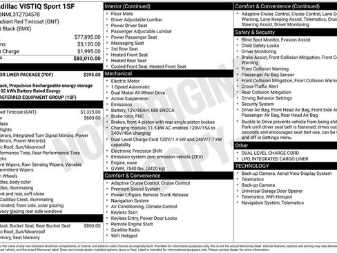 Certified 2026 Cadillac Vistiq Sport w/ LPO, Floor Liner Package image 40