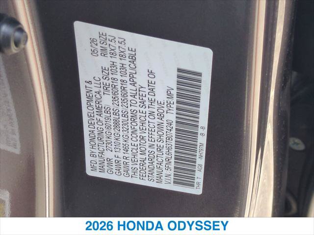 New 2026 Honda Odyssey EX-L image 26